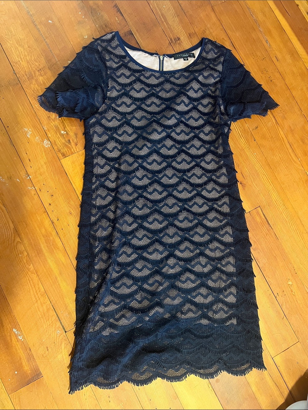 Sanctuary Navy Blue Lace Short Sleeve Shift Dress